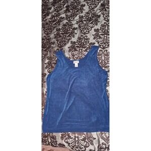 Chico's Blue Slinky Tank Size 3 95% Acetate 5% Spandex